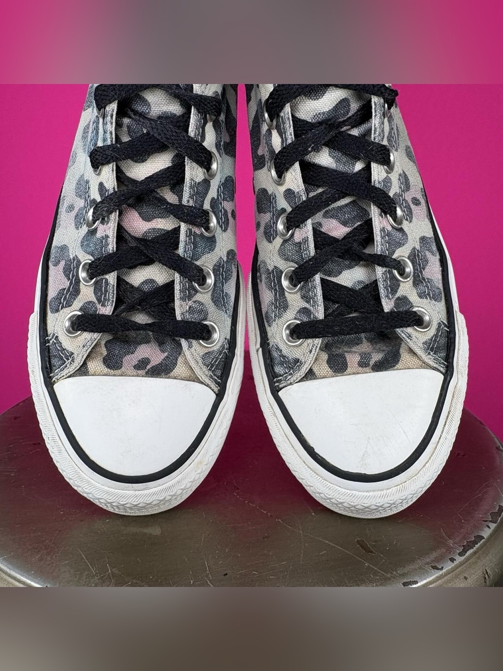 Converse Chuck Taylor All Start Lift High Leopard Print Platform Sneaker US 7 - Picture 3 of 7